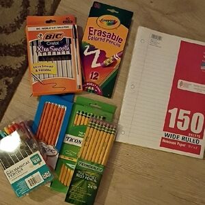 School Supplies Assorted Pencils and Notebook Set